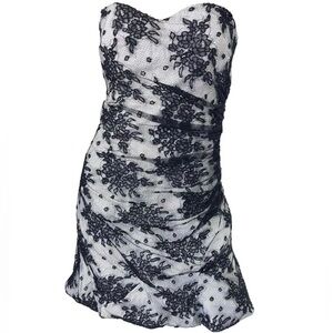 Dolce & Gabbana Y2K Black And White Tulle Lace Corset Mini Dress